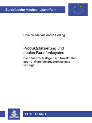 cover image of Produktplatzierung und duales Rundfunksystem